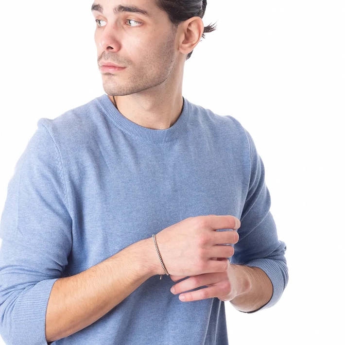 Oxzen ανδρικό βραχιόλι από ανοξείδωτο ατσάλι αλυσίδα 3 mm