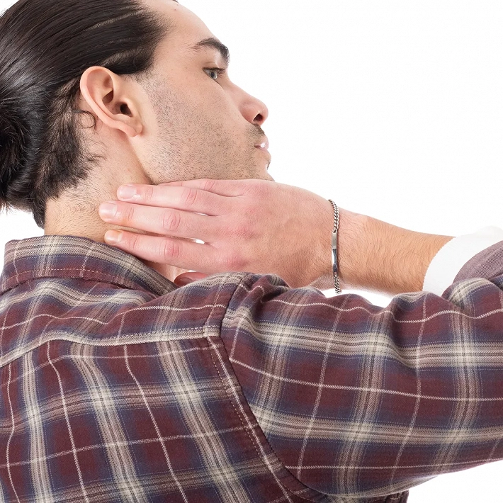 Oxzen ανδρικό βραχιόλι από ανοξείδωτο ατσάλι ταυτότητα Unisex 4 mm