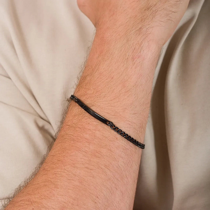 Oxzen ανδρικό βραχιόλι από ανοξείδωτο ατσάλι ταυτότητα Unisex 4 mm