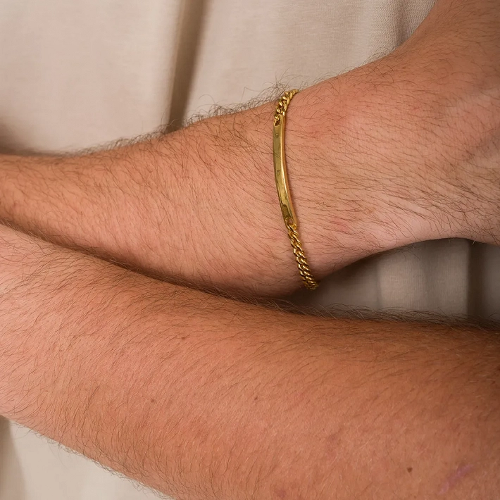 Oxzen ανδρικό βραχιόλι από ανοξείδωτο ατσάλι ταυτότητα Unisex 4 mm