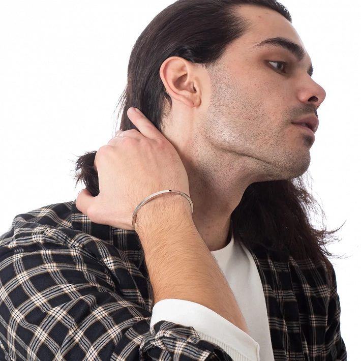 Oxzen λεπτό ανδρικό βραχιόλι 4mm χειροπέδα