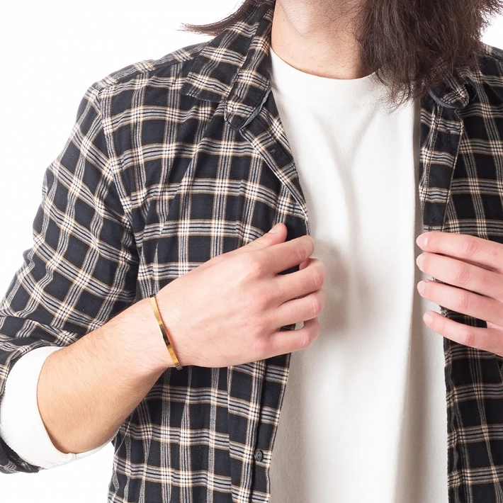 Oxzen λεπτό ανδρικό βραχιόλι 4mm χειροπέδα