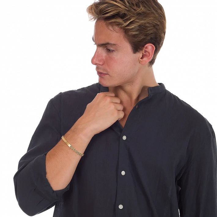 Oxzen ανδρικό βραχιόλι ατσάλινο, ταυτότητα 6mm