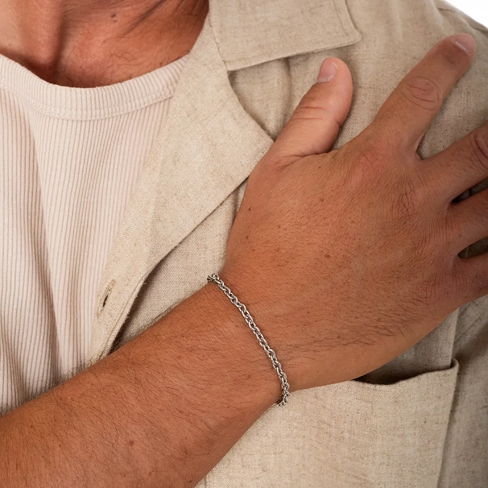 Oxzen ανδρικό βραχιόλι ατσάλινο