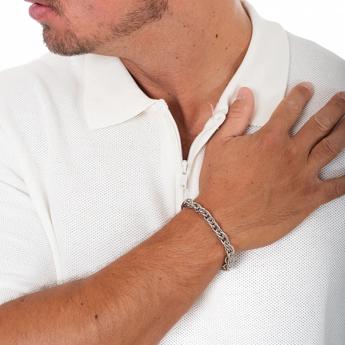 Oxzen ανδρικό βραχιόλι ατσάλινο