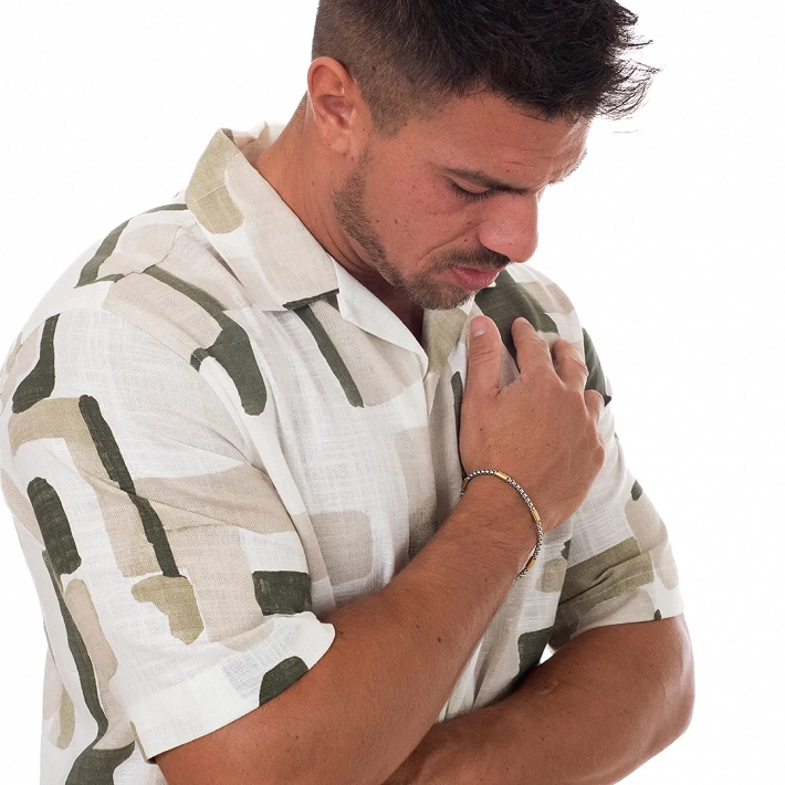 Oxzen ανδρικό βραχιόλι ατσάλινο ασημόχρυσο