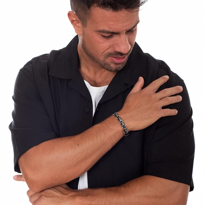 Oxzen ανδρικό βραχιόλι ατσάλινο, διπλής όψης