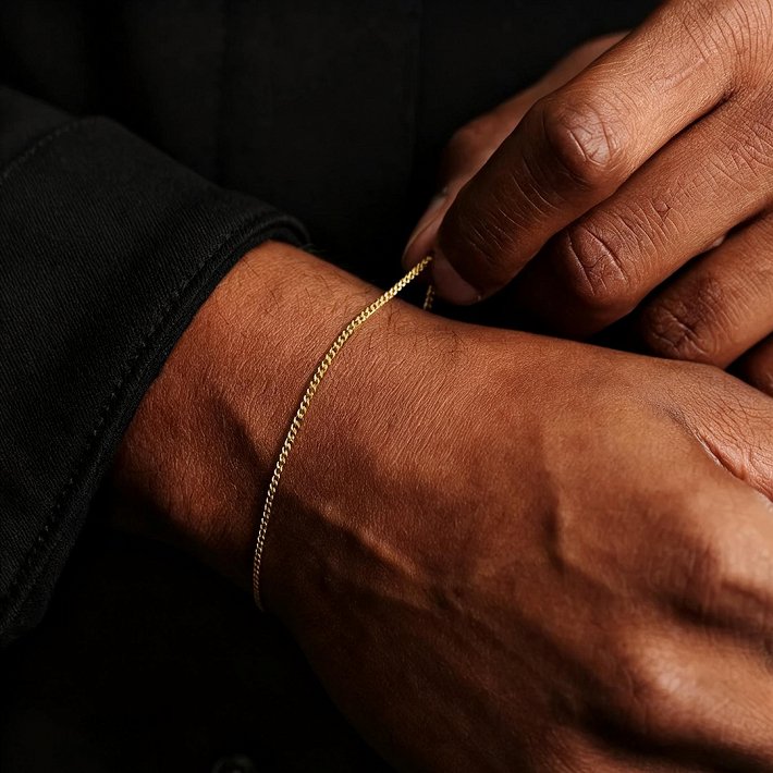 Oxzen αλυσίδα χεριού λεπτή Cuban Link