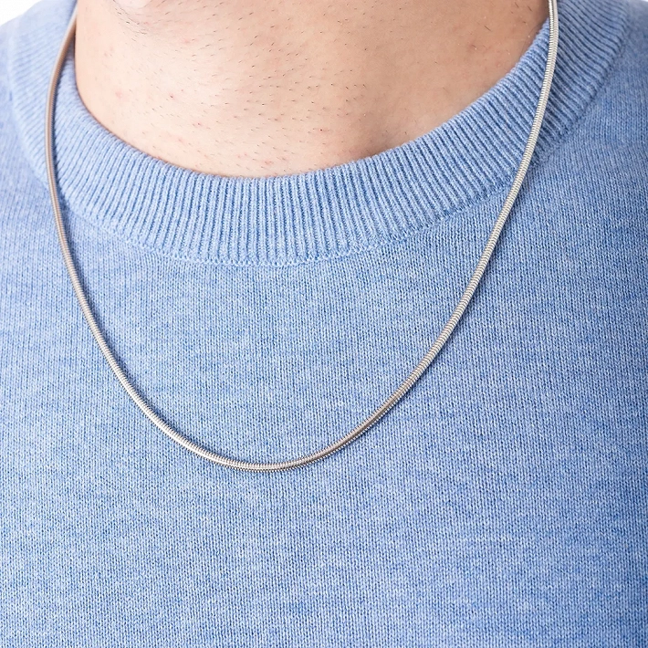 Oxzen ανδρική αλυσίδα λαιμού από ανοξείδωτο ατσάλι Round chain 2.5mm
