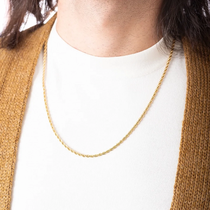 Oxzen ανδρική αλυσίδα λαιμού από ανοξείδωτο ατσάλι Twisty chain 3 mm