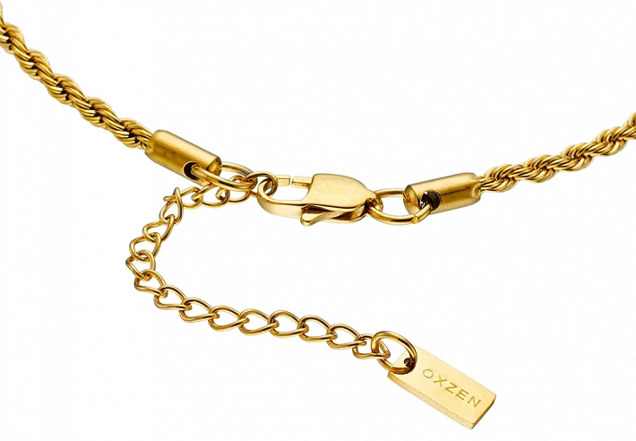 Oxzen ανδρική αλυσίδα λαιμού από ανοξείδωτο ατσάλι Twisty chain 3 mm