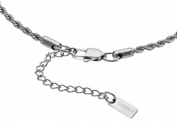 Oxzen ανδρική αλυσίδα λαιμού από ανοξείδωτο ατσάλι Twisty chain 3 mm