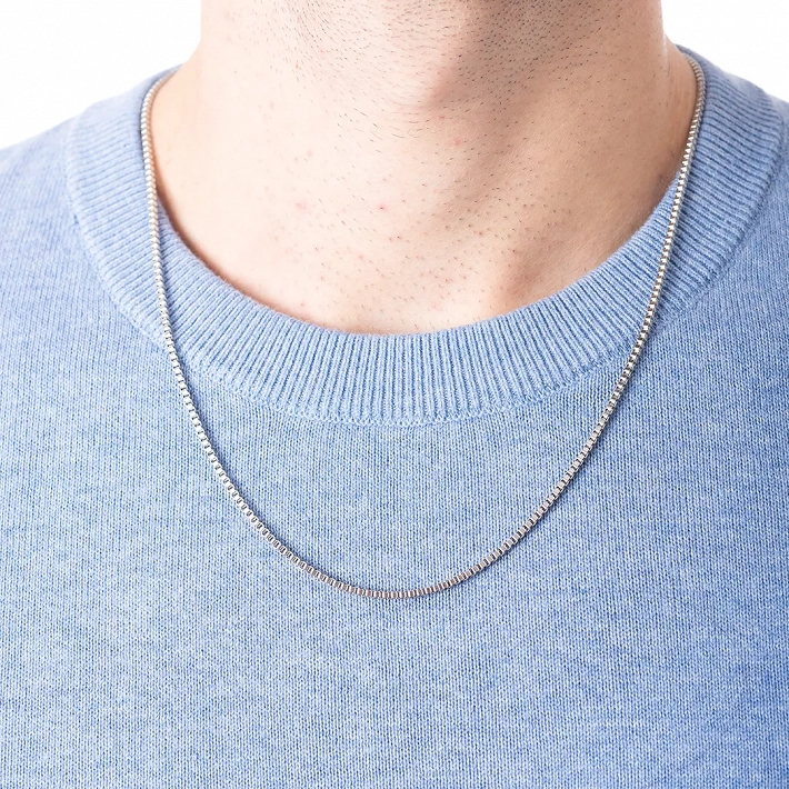 Oxzen ανδρική αλυσίδα λαιμού από ανοξείδωτο ατσάλι Box chain 2 mm
