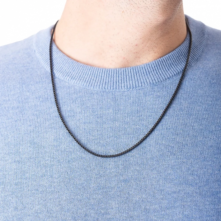 Oxzen ανδρική αλυσίδα λαιμού από ανοξείδωτο ατσάλι Box chain 2 mm