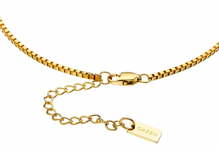 Oxzen ανδρική αλυσίδα λαιμού από ανοξείδωτο ατσάλι Box chain 2 mm