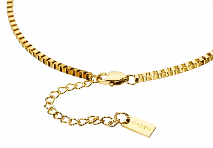 Oxzen ανδρική αλυσίδα λαιμού από ανοξείδωτο ατσάλι Box chain 2.5 mm