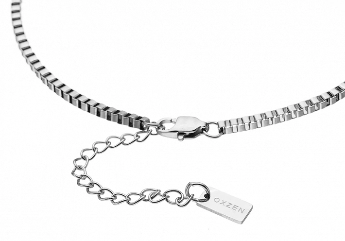 Oxzen ανδρική αλυσίδα λαιμού από ανοξείδωτο ατσάλι Box chain 2.5 mm