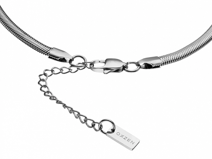 Oxzen ανδρική αλυσίδα λαιμού από ανοξείδωτο ατσάλι Snake chain 4 mm