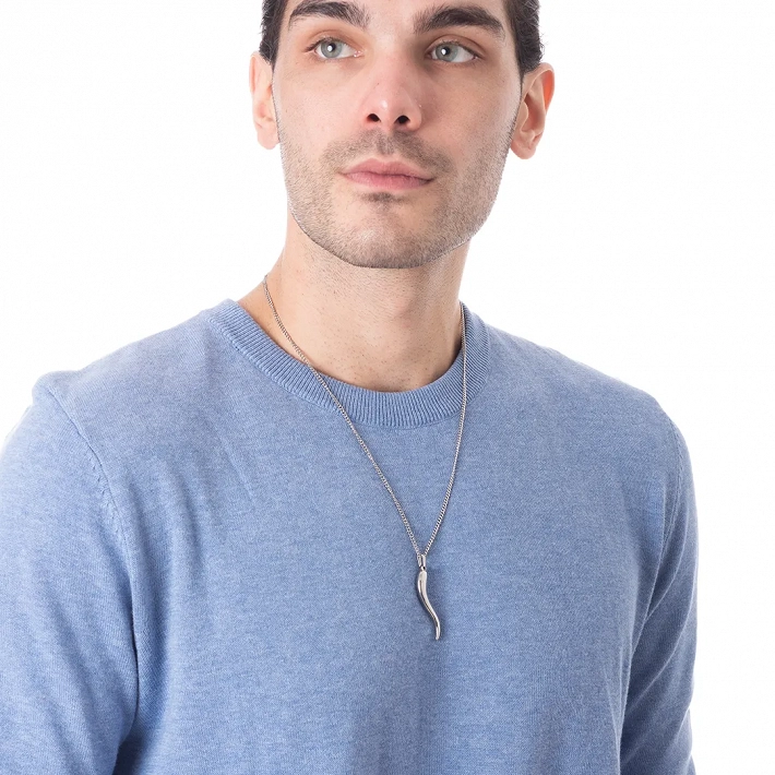 Oxzen ανδρικό κολιέ από ανοξείδωτο ατσάλι κέρατο