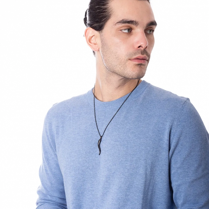 Oxzen ανδρικό κολιέ από ανοξείδωτο ατσάλι κέρατο