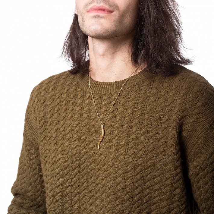 Oxzen ανδρικό κολιέ από ανοξείδωτο ατσάλι κέρατο