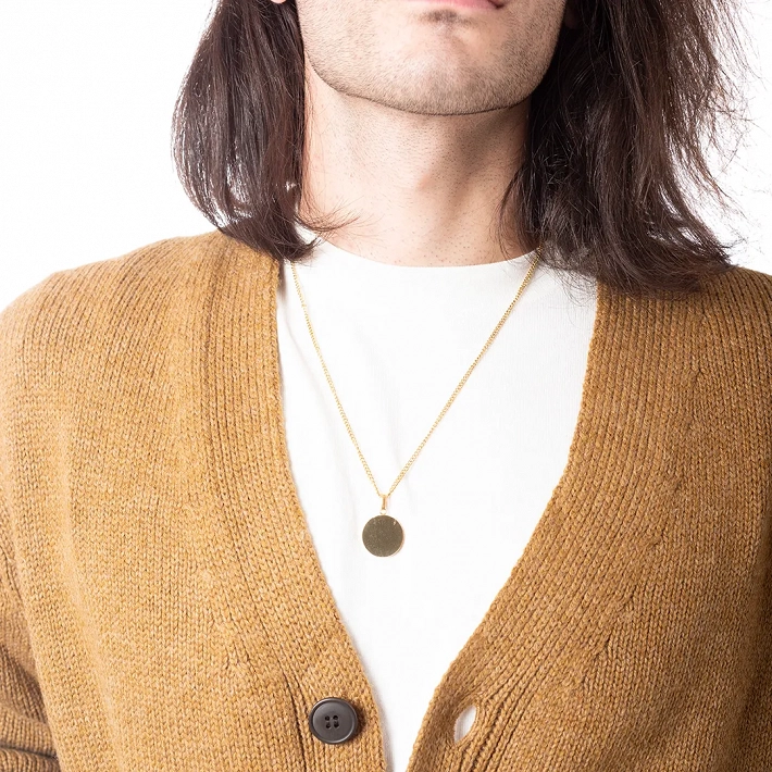 Oxzen ανδρικό κολιέ από ανοξείδωτο ατσάλι στρογγυλό