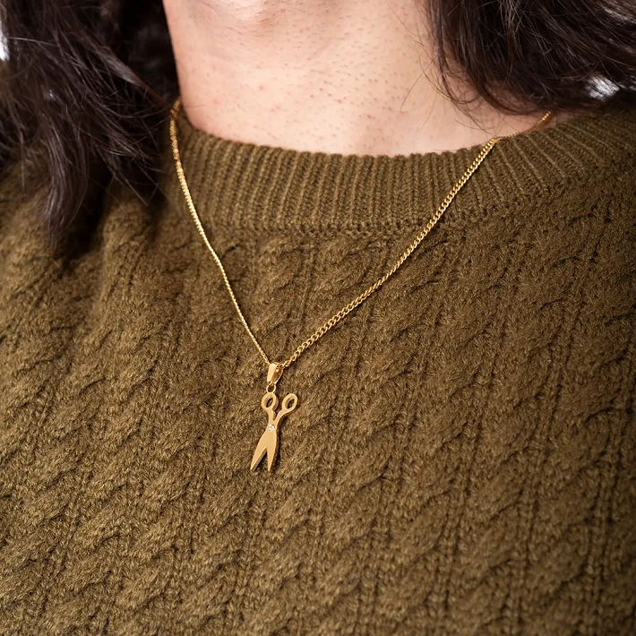 Oxzen ανδρικό κολιέ από ανοξείδωτο ατσάλι ψαλίδι