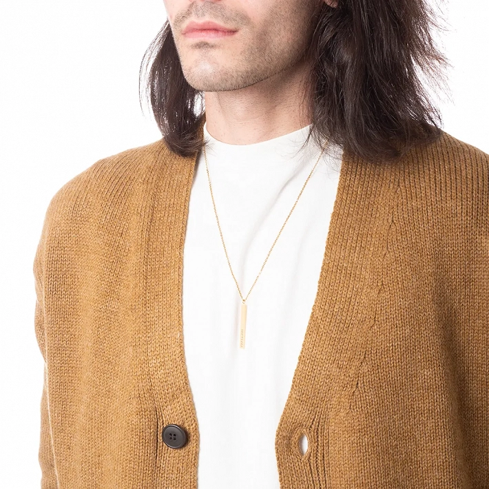 Oxzen ανδρικό κολιέ από ανοξείδωτο ατσάλι με λευκά ζιργκόν