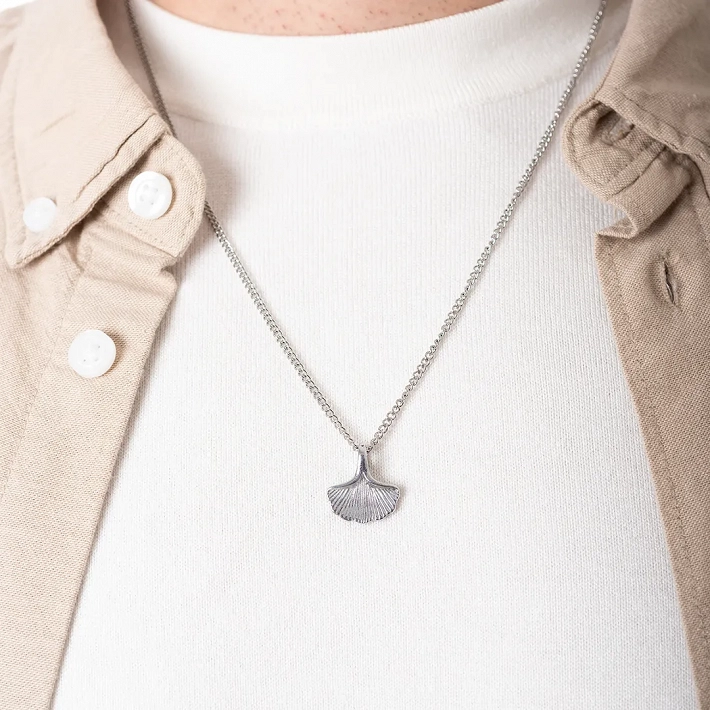 Oxzen ανδρικό κολιέ από ανοξείδωτο ατσάλι ουρά φάλαινας