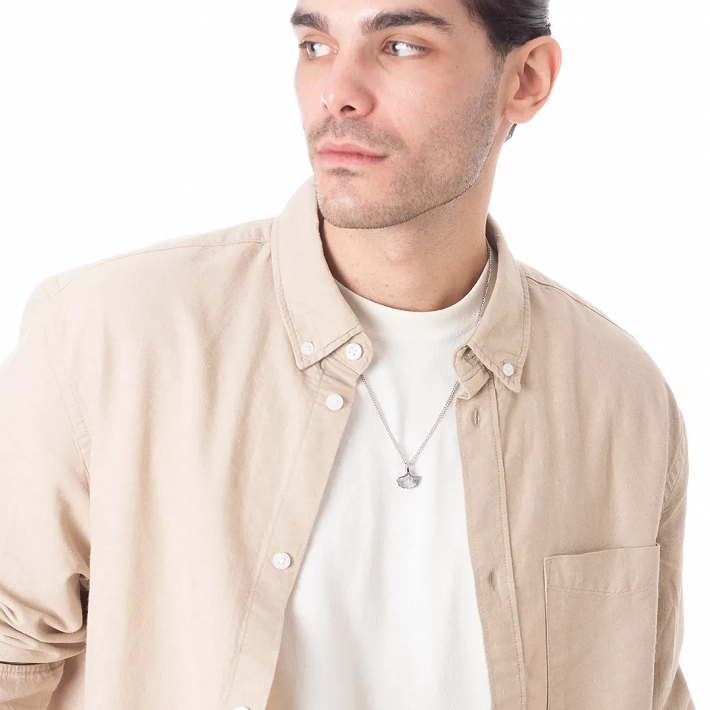 Oxzen ανδρικό κολιέ από ανοξείδωτο ατσάλι ουρά φάλαινας