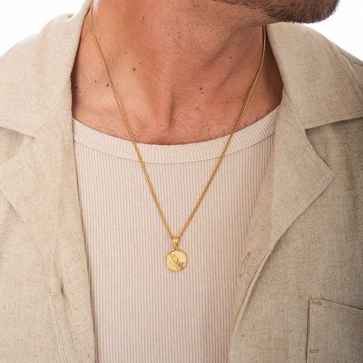 Oxzen κολιέ Unisex ατσάλινο prayer