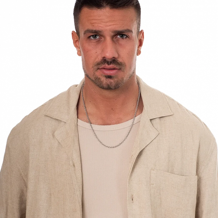 Oxzen ανδρική αλυσίδα ατσάλινη 4mm