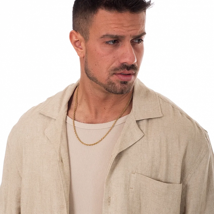 Oxzen ανδρική αλυσίδα ατσάλινη 4mm