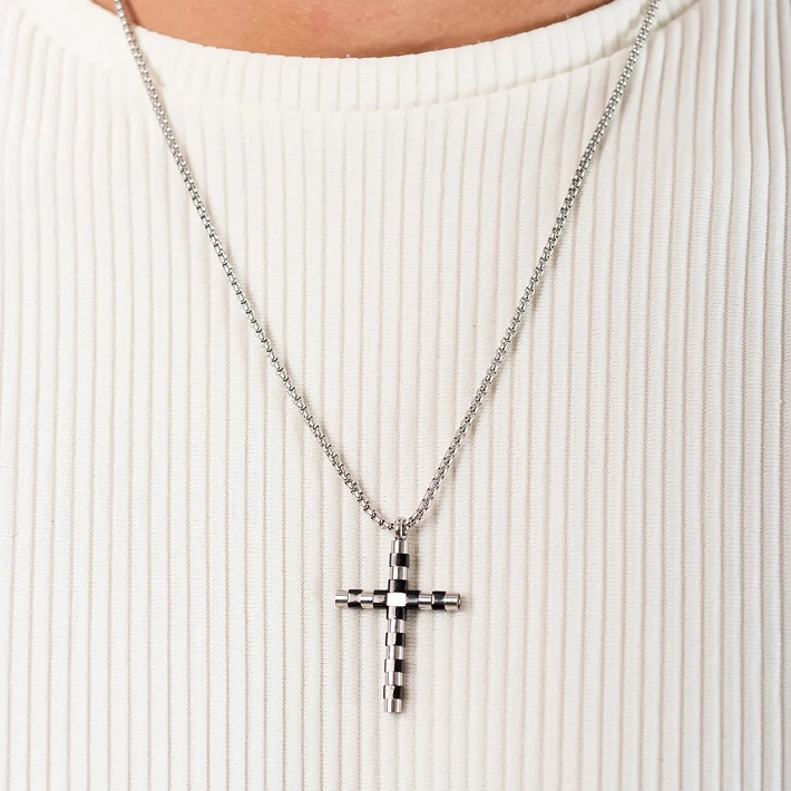 Oxzen σταυρός με αλυσίδα από ανοξείδωτο ατσάλι