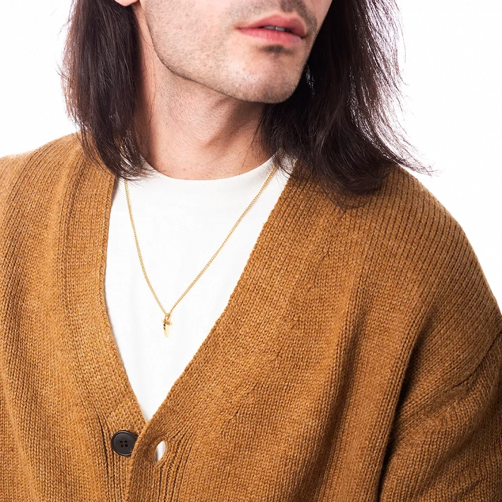 Oxzen ανδρικός σταυρός με αλυσίδα από ανοξείδωτο ατσάλι μικρός