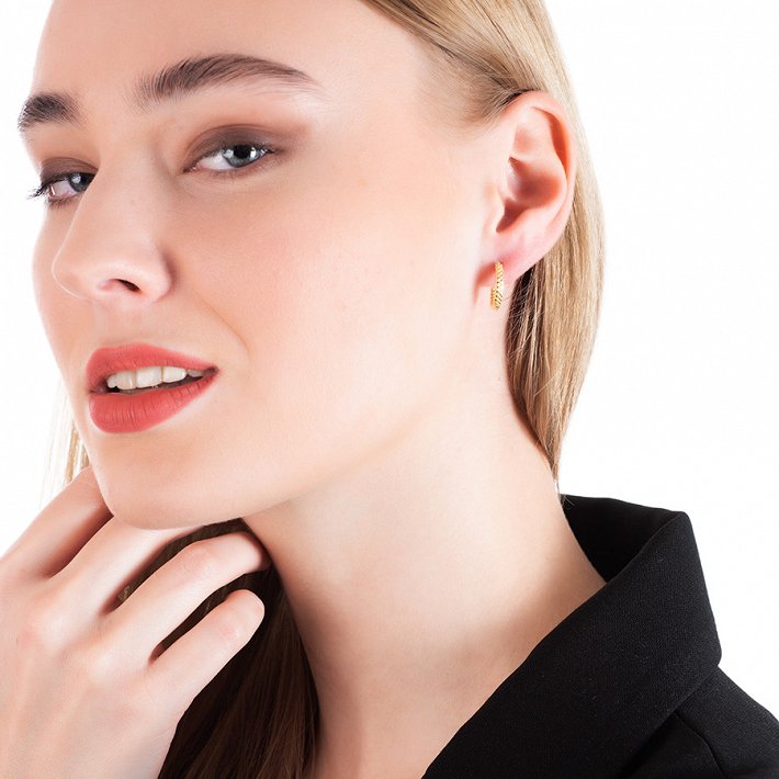 Oxzen σκουλαρίκια κρικάκια μικρά ασημένια σαγρέ