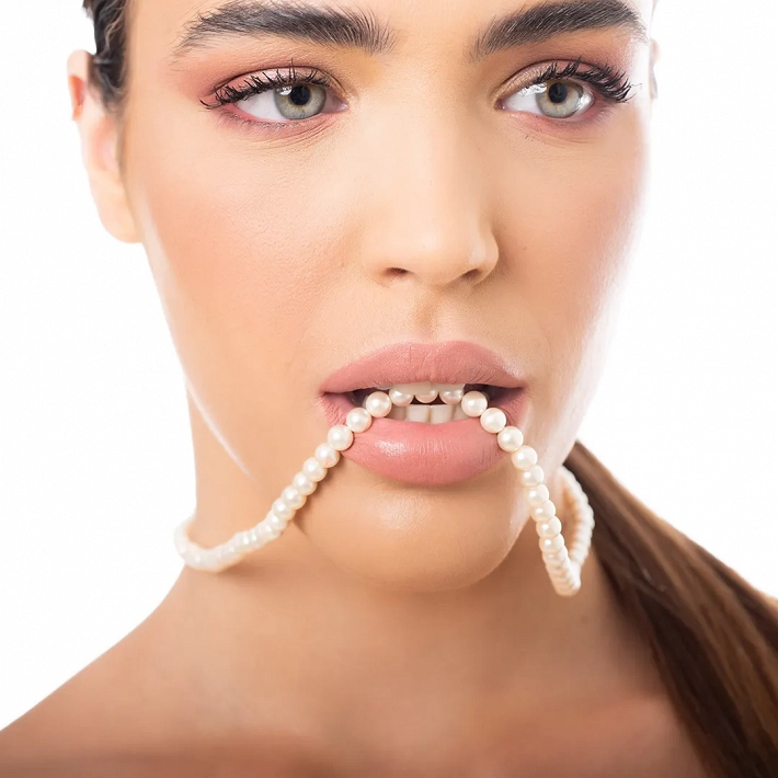 Oxzen γυναικειο κολιέ με πέρλες 6mm