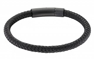 Βραχιόλι ανδρικό ατσάλι με δέρμα και ιδιαίτερο κούμπωμα