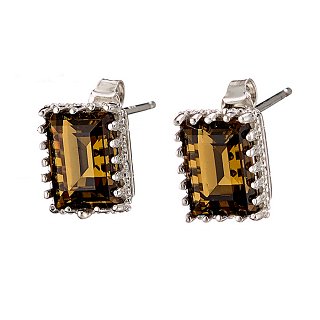 Oxzen σκουλαρίκια καρφωτά ασημένια με τετράγωνη πέτρα ζιργκόν