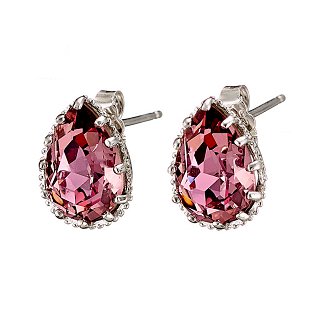 Oxzen σκουλαρίκια καρφωτά ασημένια με πέτρα ζιργκόν δάκρυ