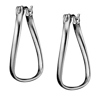 Oxzen σκουλαρίκια κρίκοι ασημένιοι οβάλ