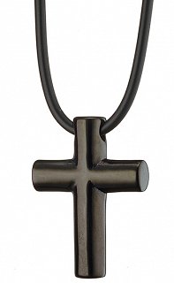 Σταυρός ατσάλι με καουτσούκ λουράκι