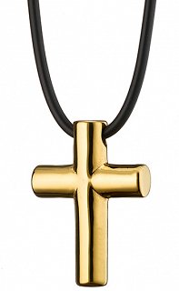 Σταυρός ατσάλι με καουτσούκ λουράκι