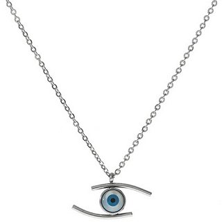 Κολιέ ατσάλινο με ματάκι φίλντισι