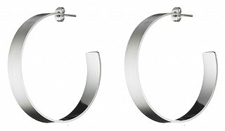 Σκουλαρίκια κρίκοι ατσάλινοι πλακέ 5cm