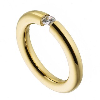 Δαχτυλίδι ατσάλινο μονόπετρο με πέτρα ζιργκόν