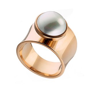 Δαχτυλίδι ατσάλινο με πέρλα