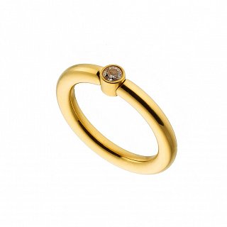 Δαχτυλίδι ατσάλινο μονόπετρο με πέτρα ζιργκόν