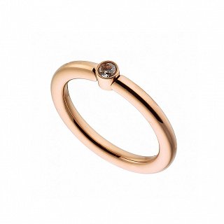 Δαχτυλίδι ατσάλινο μονόπετρο με πέτρα ζιργκόν