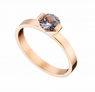 Δαχτυλίδι ατσάλινο μονόπετρο με πέτρα ζιργκόν